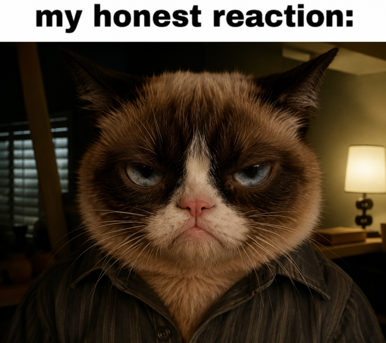 Grumpy Cat's honest reaction